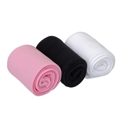 3-Pack Girls Microfiber Tights Multiple Colors White/Black/Pink 6-8